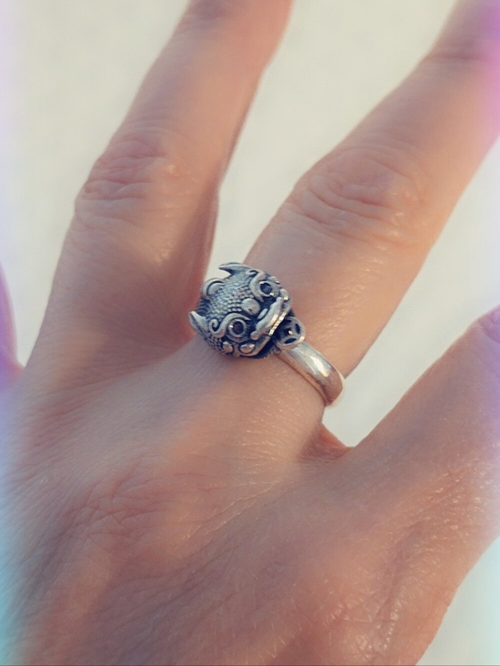 Estate Dragon Ring Sterling Silver 925